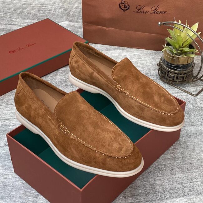 Men's brown beige suede loafer