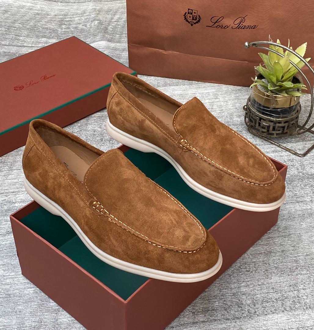 Men's brown beige suede loafer