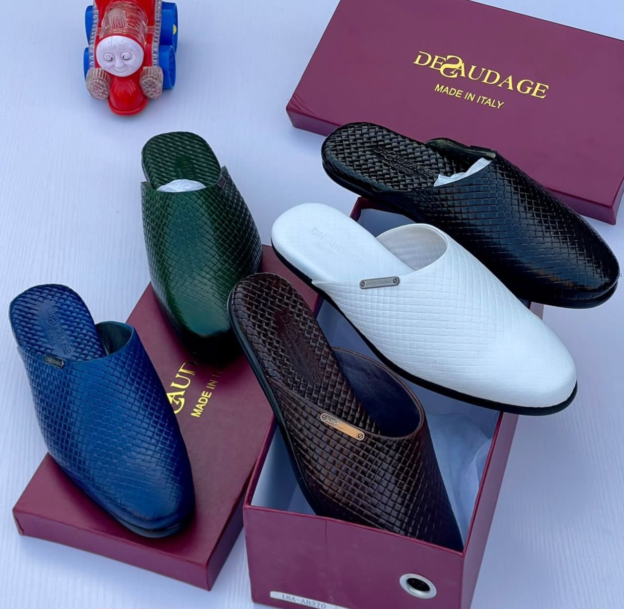 Black Croc-Effect half Shoe