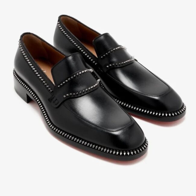 black leather Christian Louboutin Cocoriclou Moc Loafers