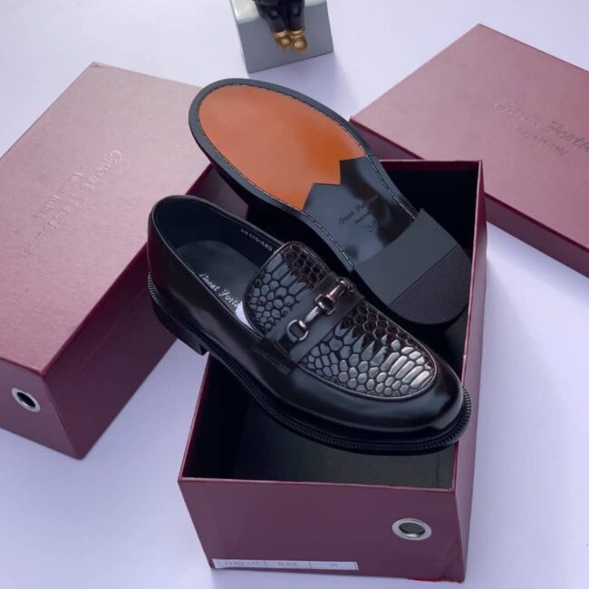 Great Fortune Cherry croc-embossed Leather Loafers