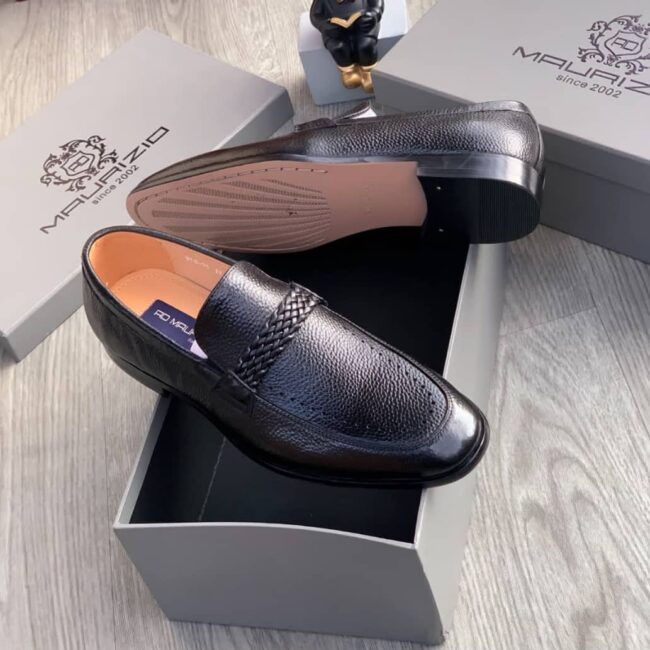 Maurizio Black & Brown Leather Loafers