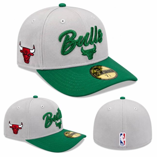 gray and green New Era Chicago Bulls 2020 NBA Draft 59FIFTY Fitted Hat